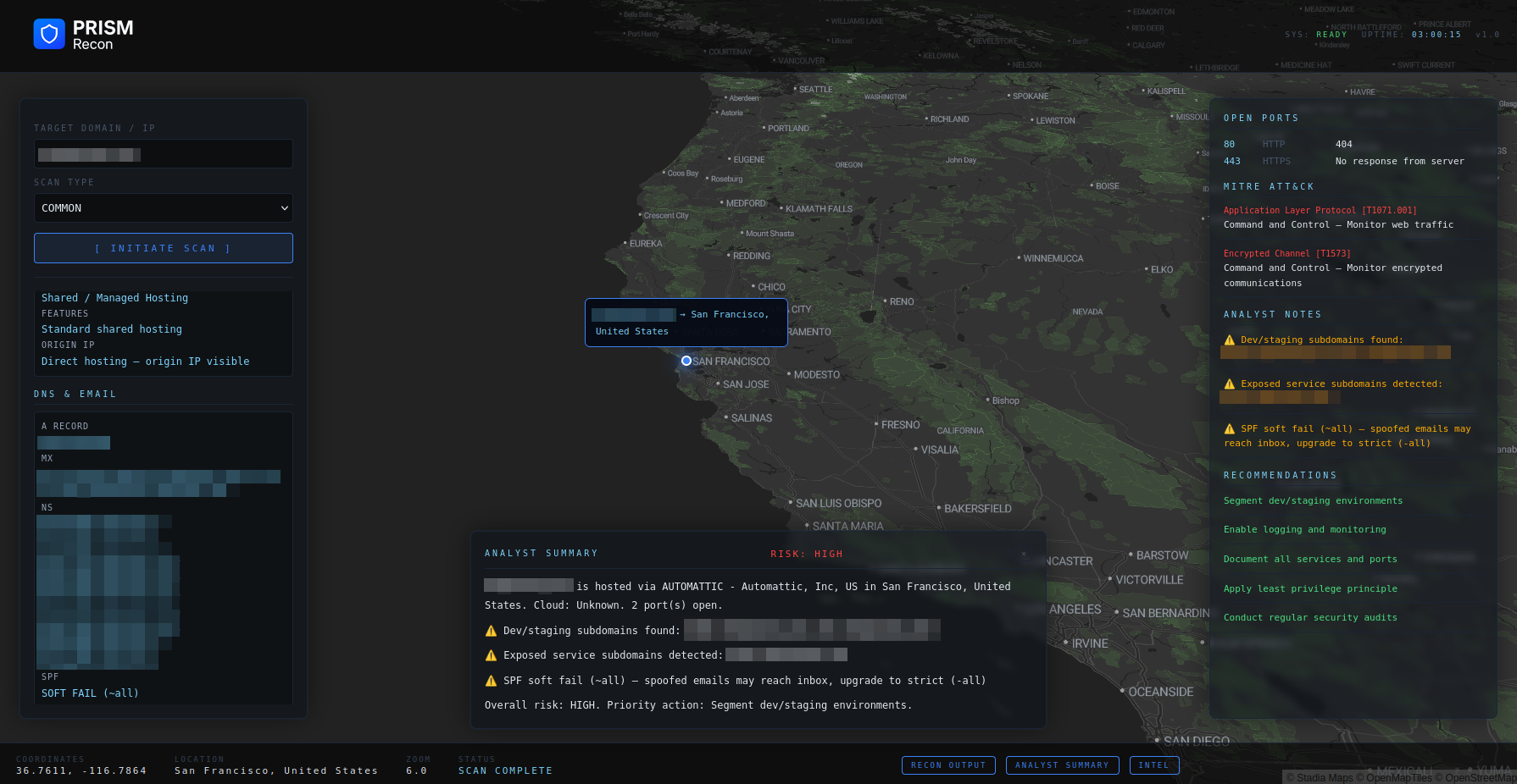PRISM Recon scan — San Francisco